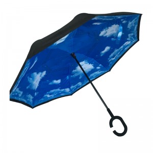 Dupla rétegű fejjel lefelé induló égbolt kialakítású, dekoratív fordított egyenes esernyő