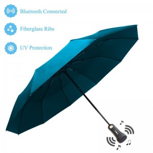 Bluetooth esernyő hangszóró zene UV védelem új találmány speciális 3 összecsukható esernyő