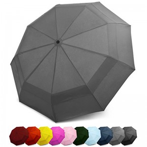 2019-es ömlesztett vásárlás Kettős rétegű szélálló, egyedi nyomtatású, összecsukható, automatikusan nyitott, fekete 3 összecsukható aoac esernyő