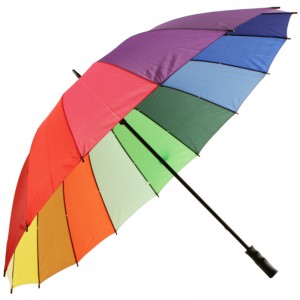 Színes, testreszabott logó, szivárványos, vízálló Golf esernyő a promócióhoz