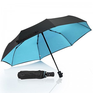 Fekete bevonatú UV esernyő 3 Összecsukható automatikus esernyő