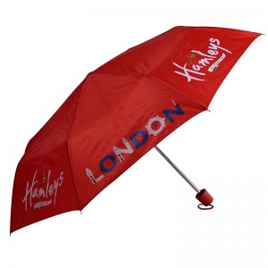 Esernyő egyedi nyomtatott nagykereskedelmi hirdetési cikk promóciója 3-szoros esernyő