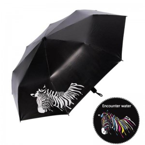 Marketing reklám 3-szoros színváltó manul nyitott UV-védő szövet esernyő