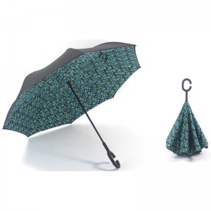 2019 Legjobban értékelt logó testreszabott fordított nyitott képkeret üvegszálas autó eső esernyő