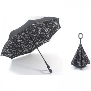 Nagykereskedelmi összecsukható nyitott fejjel lefelé fordított egyedi fordított bezárással fordított esernyő