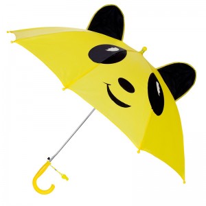 Nagykereskedelmi esernyő fekete sárga színű panda automatikus nyitott állat gyerek esernyő