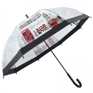 POE eső átlátszó egyedi nyomtatás egyenes esernyő