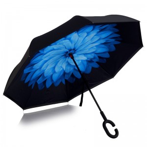 Üvegszálas keret, szélálló, nyomtatott virág, népszerű esernyő, testreszabva