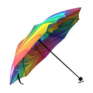 Színes nyomtatási design kézi nyitott marketing 3-szoros esernyő