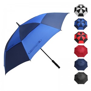Egyenes nagy szabadtéri esős dupla lombkorona egyedi nyomtatású golf esernyővel